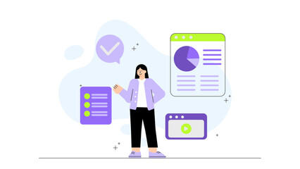 Flat design of professional mentorship program Flat Vector Illustration