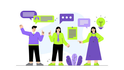 Employee engagement activities illustration Flat Vector Illustration