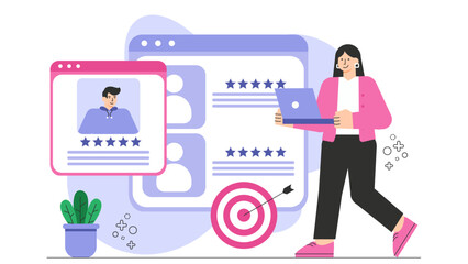 Flat vector of HR recruitment strategy planning Flat Vector Illustration