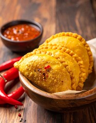 Delicious Empanadas with Spicy Sauce - A Culinary Delight.