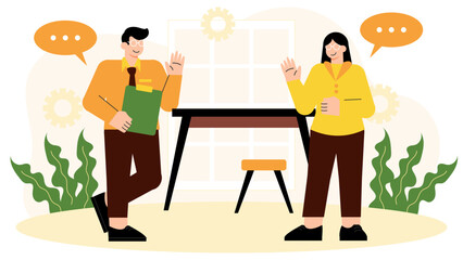 Employee engagement activities illustration Flat Vector Illustration