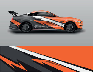 Naklejka premium Car wrap design vector. Background livery racing