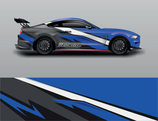 Fototapeta premium Car wrap design vector. Background decal racing