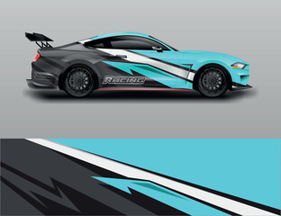 Car wrap design vector. Background livery racing