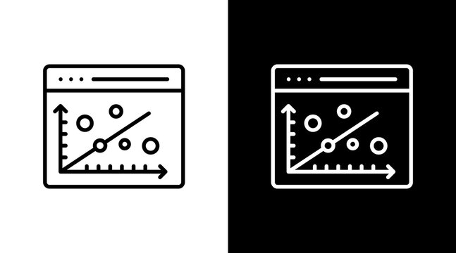 Scatter Plot White Icon Set Design