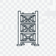 A simple outline illustration of a scaffolding structure, designed with a transparent background for versatile use in various design projects.