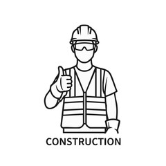 A construction worker in safety gear gives a thumbs up, symbolizing approval and successful project completion in the construction industry.