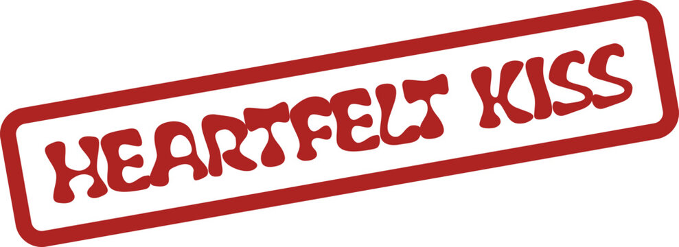 Heartfelt Kiss stamp conveying deep affection and intimate moments of love and passion