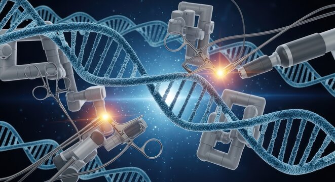 Advanced medical technology manipulating dna structures for innovative treatments - Powered by Adobe