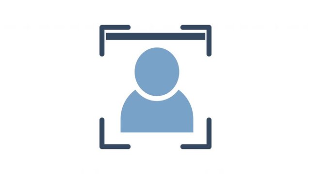 face recognition icon animation, Artificial Intelligence icon