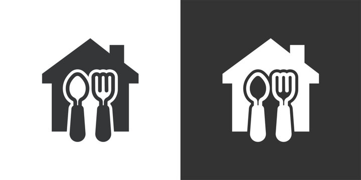 Home Meal icon. Solid glyph series icon