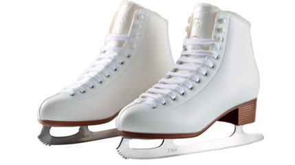 Classic White Figure Skates with Silver Blades