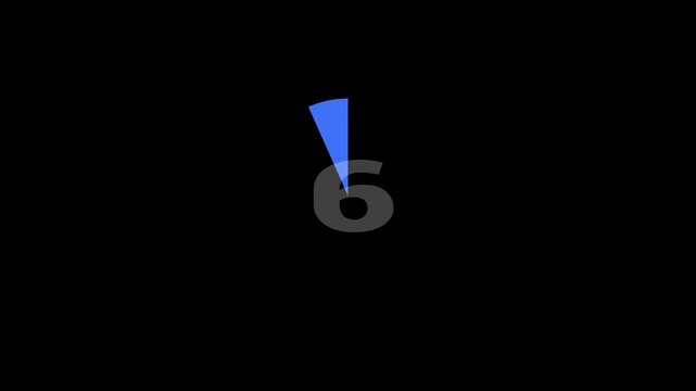 Simple 10 Second Countdown Timer, Digital Circular Animation on Black Background, Essential Video Editing Tool for Movies & YouTube