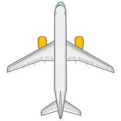 Top View of white Airplane Illustration