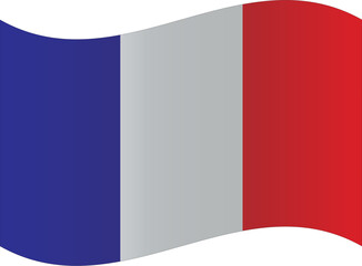 Waving flag of France vector illustration of French national symbol isolated on white background