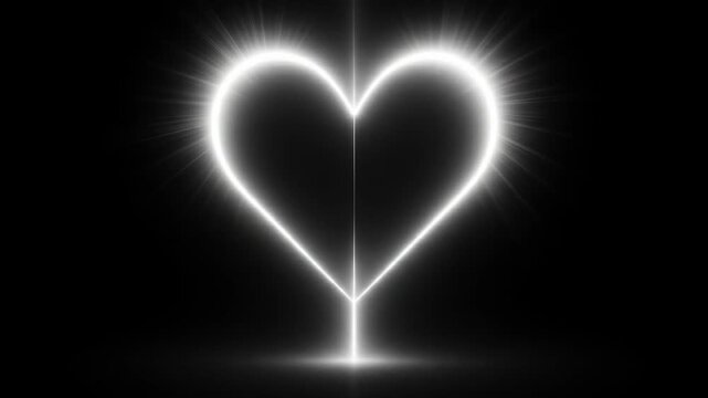 Illuminated heart shapes abstract art digital design dark background close-up emotion-focused