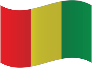 Waving Guinea flag a simple vector illustration of the national symbol isolated on white background