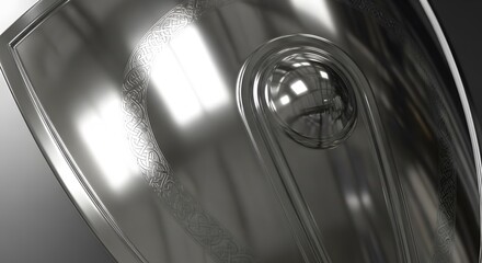 Gleaming Silver Sports Trophy Close-up perfect for Sports event promotion, achievement recognition, website header, blog graphic, social media post,