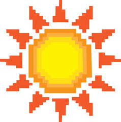 A pixel art of the sun. 