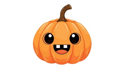Fototapeta premium Cute Cartoon Pumpkin Character for Halloween and Fall perfect for children's book illustration, party invitations, social media graphics, website