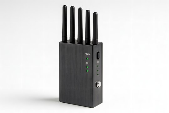 Modern Portable Signal Jammer &ndash; High-Resolution Studio Shot on White Background