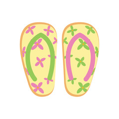 floral patterned flip-flops Illustration