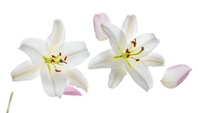 Delicate White Lilies A Floral Composition of Elegance and Purity