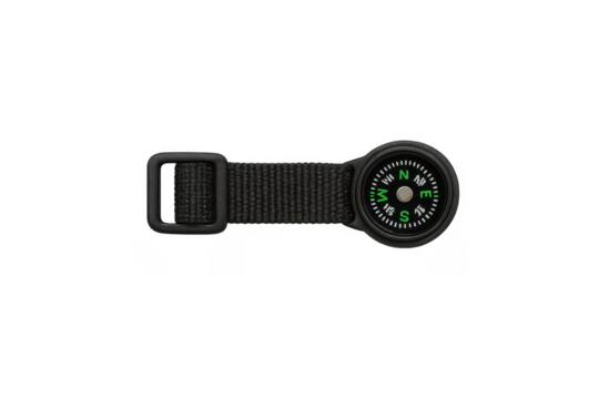 Compass with black strap for navigation and travel