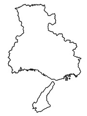 兵庫県の地図（白地図）