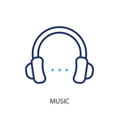 Music thin line icons. Original vector illustration.