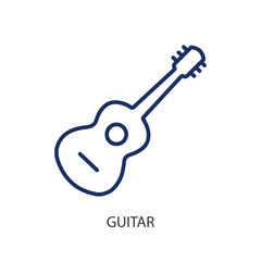 Guitar thin line icons. Original vector illustration.