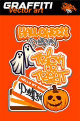 halloween party poster sticker pack