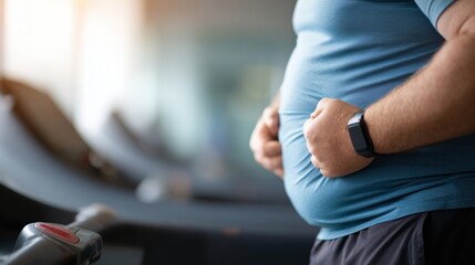Belly Squeezing Exercise Routine at Gym Focusing on Weight Loss Near Treadmill Display