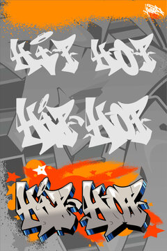 Hip-Hop Graffiti Text Piece illustration Colourful Design 
