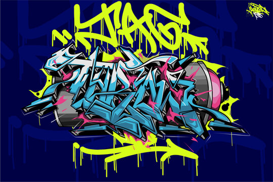 Graffiti Tag Throw illustration Decorative colourful