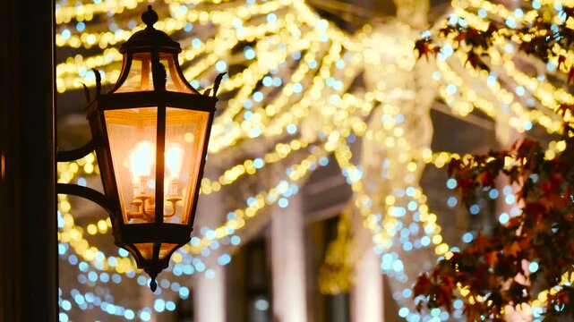 Regent Street Christmas Angel Lights, Classic Windsor Lantern Street Light, Festive Holiday Decorations, Central London, England, United Kingdom