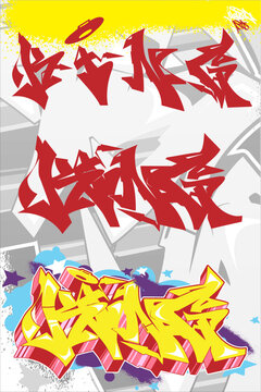 King Graffiti Wildstyle Editable Colourful Design Illustration 