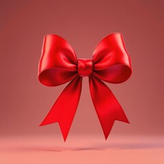 red bow with ribbon
