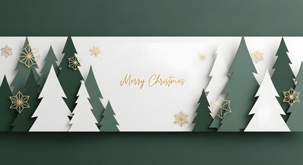 Minimalist luxury paper craft winter scene