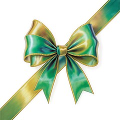 green ribbon bow