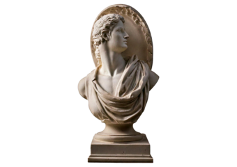 Sculpture on a white surface isolated on transparent or white background