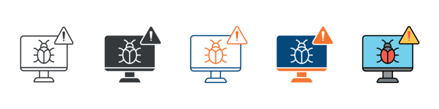 Malware Icon Set Multiple Style Collection