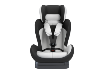 Front view of a car seat for a 1 year old on transparent or white background