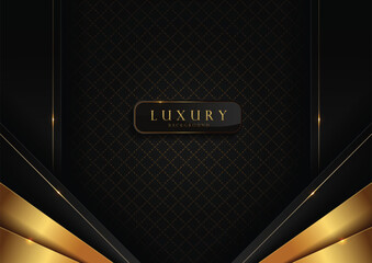 Luxury Black Gold Geometric Pattern Background Design Elegant HD Wallpaper Graphics, Web Templates Cover Design.