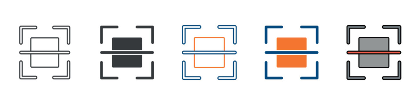 Scan Icon Set Multiple Style Collection