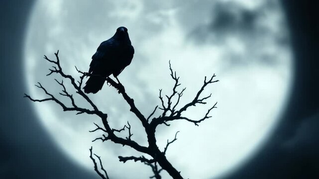 The Darkest Silhouette Under The Eerie Full Moon