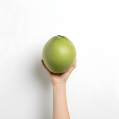 Coconut Fruit One Hand Holding Bottom Up