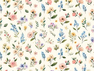 Soft Watercolor Meadow Floral Background Wallpaper