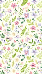 Soft Watercolor Meadow Floral Background Wallpaper