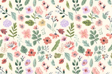 Soft Watercolor Meadow Floral Background Wallpaper